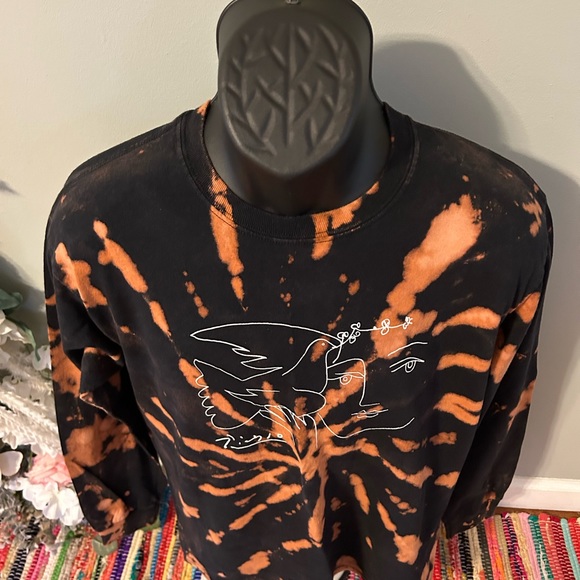 Pablo Picasso Peace Dove and Face Tie Dye Longsleeve Shirt Black Medium - Picture 6 of 7